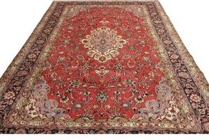 Tappeto Hamadan Fine Medaglione Floreale Rosso Blu Scuro 210x324 Cm