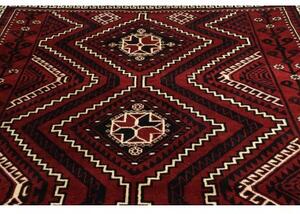 Tappeto Lori Geometrico Rosso Scuro Nero 224x306 Cm