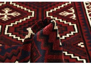Tappeto Lori Geometrico Rosso Scuro Nero 170x262 Cm
