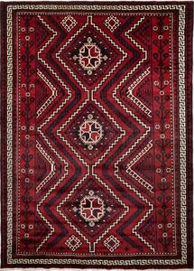 Tappeto Lori Geometrico Rosso Scuro Nero 224x306 Cm