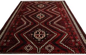 Tappeto Lori Geometrico Rosso Scuro Nero 224x306 Cm