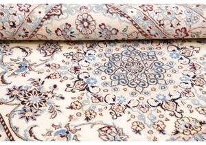Tappeto Nain 9la Medaglione Floreale Avorio Azzurro 140x225 Cm