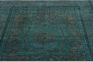 Tappeto Kairo Geometrico Verde Petrolio Bronzo 148x189 Cm