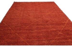Tappeto Berbero Geometrico Rosso Azzurro 278x373 Cm