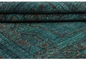 Tappeto Kairo Geometrico Verde Petrolio Bronzo 148x189 Cm