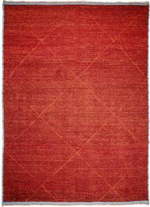 Tappeto Berbero Geometrico Rosso Azzurro 278x373 Cm