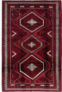 Tappeto Lori Geometrico Rosso Scuro Nero 212x318 Cm