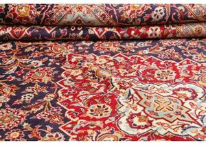 Tappeto Kashan Medaglione Floreale Blu Scuro Rosso 300x428 Cm