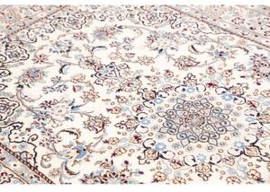 Tappeto Nain 9la Medaglione Floreale Avorio Azzurro 140x225 Cm