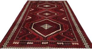 Tappeto Lori Geometrico Rosso Scuro Nero 212x318 Cm