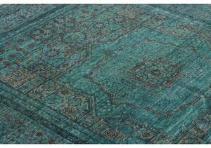 Tappeto Kairo Geometrico Verde Petrolio Bronzo 148x189 Cm
