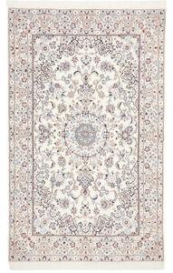 Tappeto Nain 9la Medaglione Floreale Avorio Azzurro 140x225 Cm