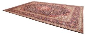 Tappeto Kashan Medaglione Floreale Blu Scuro Rosso 300x428 Cm