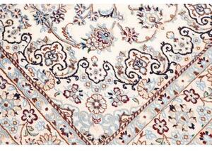 Tappeto Nain 9la Medaglione Floreale Avorio Azzurro 140x225 Cm
