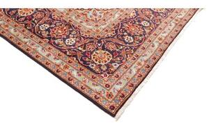 Tappeto Kashan Medaglione Floreale Blu Scuro Rosso 300x428 Cm