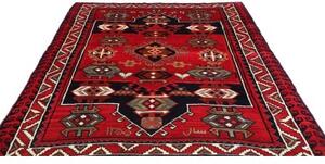 Tappeto Lori Stilizzato Rosso Blu Scuro 208x260 Cm