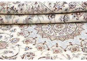 Tappeto Nain 9la Medaglione Floreale Avorio Blu 197x293 Cm
