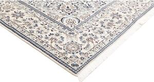Tappeto Nain 9la Medaglione Floreale Avorio Blu 194x297 Cm