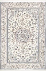 Tappeto Nain 9la Medaglione Floreale Avorio Blu 204x304 Cm