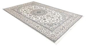Tappeto Nain 9la Medaglione Floreale Avorio Blu 194x297 Cm