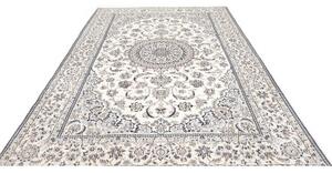 Tappeto Nain 9la Medaglione Floreale Avorio Blu 194x297 Cm