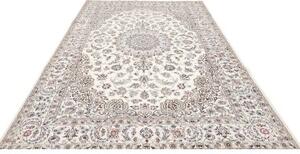 Tappeto Nain 9la Medaglione Floreale Avorio Blu 197x293 Cm