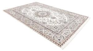 Tappeto Nain 9la Medaglione Floreale Avorio Blu Notte 200x310 Cm