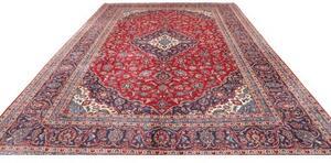 Tappeto Ardakan Medaglione Floreale Rosso Blu Scuro 297x408 Cm