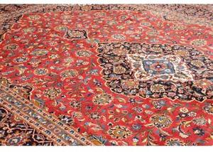 Tappeto Ardakan Medaglione Floreale Rosso Blu Scuro 303x448 Cm