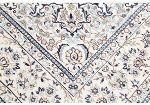 Tappeto Nain 9la Medaglione Floreale Avorio Blu 194x297 Cm