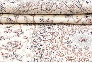 Tappeto Nain 9la Medaglione Floreale Avorio Blu Scuro 210x332 Cm
