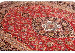 Tappeto Ardakan Medaglione Floreale Rosso Blu Scuro 203x295 Cm