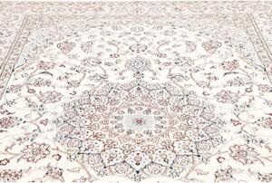 Tappeto Nain 9la Medaglione Floreale Avorio Blu Scuro 210x332 Cm
