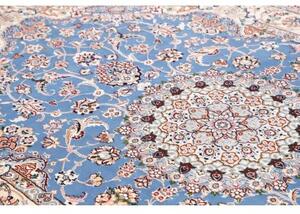 Tappeto Nain 9la Medaglione Floreale Azzurro Avorio 153x255 Cm