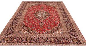 Tappeto Ardakan Medaglione Floreale Rosso Blu Scuro 203x295 Cm
