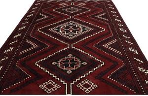 Tappeto Lori Geometrico Rosso Scuro Nero 224x328 Cm