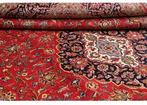Tappeto Ardakan Medaglione Floreale Rosso Blu Scuro 246x353 Cm