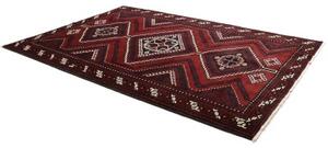 Tappeto Lori Geometrico Rosso Scuro Nero 224x328 Cm