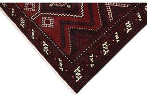 Tappeto Lori Geometrico Rosso Scuro Nero 224x328 Cm