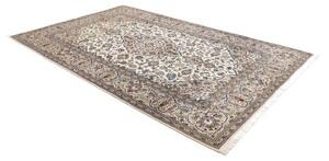 Tappeto Kashan Medaglione Floreale Avorio Blu 197x304 Cm