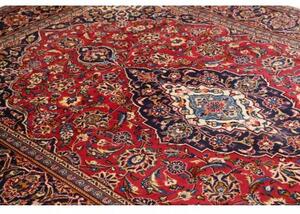 Tappeto Ardakan Medaglione Floreale Rosso Blu Scuro 196x313 Cm