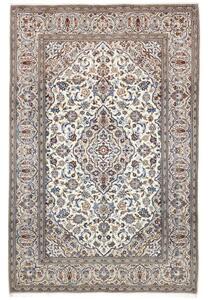 Tappeto Kashan Medaglione Floreale Avorio Blu 197x304 Cm