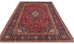 Tappeto Ardakan Medaglione Floreale Rosso Blu Scuro 195x312 Cm