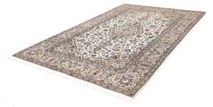 Tappeto Kashan Medaglione Floreale Avorio Blu 197x304 Cm