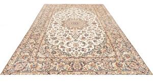 Tappeto Kashan Medaglione Floreale Avorio Blu 197x300 Cm