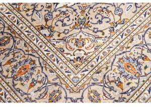 Tappeto Kashan Medaglione Floreale Beige Blu 204x298 Cm