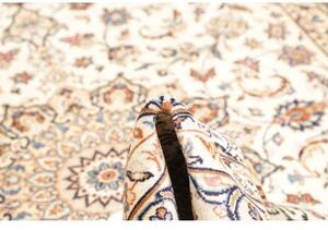 Tappeto Kashan Medaglione Floreale Avorio Blu 197x300 Cm