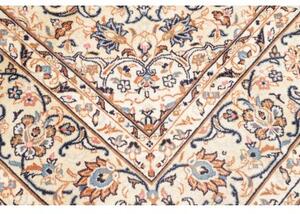 Tappeto Kashan Medaglione Floreale Avorio Blu 197x300 Cm