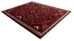 Tappeto Lori Geometrico Rosso Scuro Nero 235x300 Cm