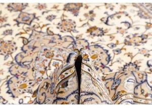 Tappeto Kashan Medaglione Floreale Beige Blu 204x298 Cm